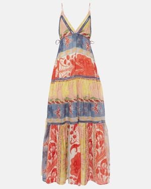Etro Printed Cotton And Silk Maxi Dress - Red