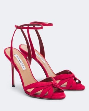Aquazzura Soulmate Suede Sandals - Red