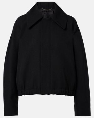 Victoria Beckham Arden Virgin Wool Gabardine Blouson Jacket - Black