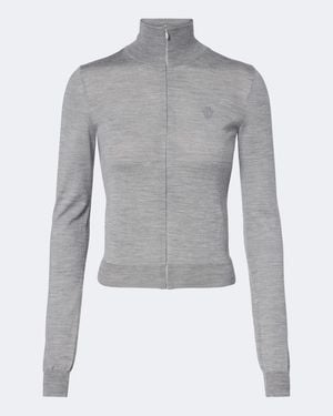 Gucci Pullover Aus Einem Woll- Und Seidengemisch - Grau