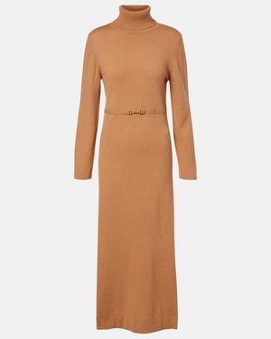 RIXO London Elliette Wool And Cashmere Midi Dress - Brown