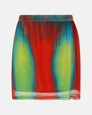 Y. Project X Jean Paul Gaultier Printed Miniskirt - Green