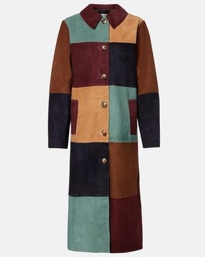 RIXO London Abrigo De Ante Con Patchwork - Multicolor