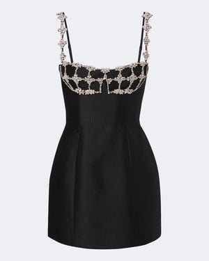 Rachel Gilbert Acacia Wool And Silk Bustier Dress - Black