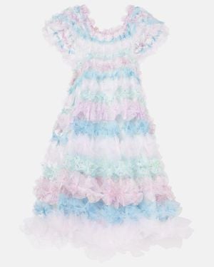 SUSAN FANG Midikleid Air-Flower Aus Tuell - Blau