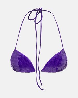 LAQUAN SMITH Bralette Con Paillettes - Viola