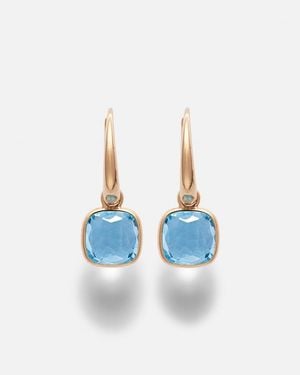 Pomellato Nudo Mini 18Kt Rose Earrings With Topazes - Blue