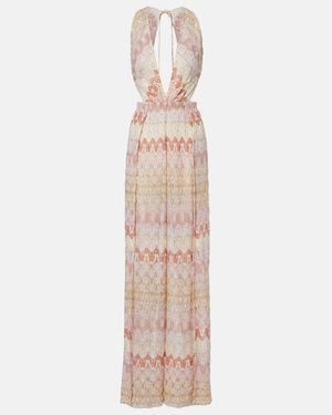 Missoni Open-Back Lame Jumpsuit - Natural