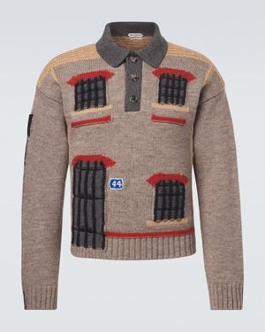 JW Anderson Bestickter Polopullover Aus Wolle - Natur