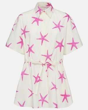 Valentino Starfish Cotton Poplin Minidress - Pink