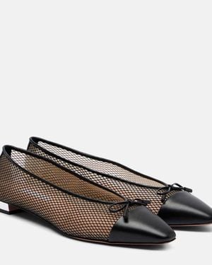 Aquazzura Gioia Mesh Flats - Brown