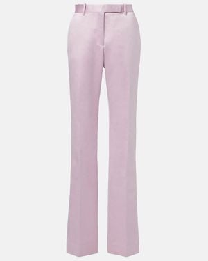 Tom Ford Cotton And Silk Duchesse Straight Trousers - Pink