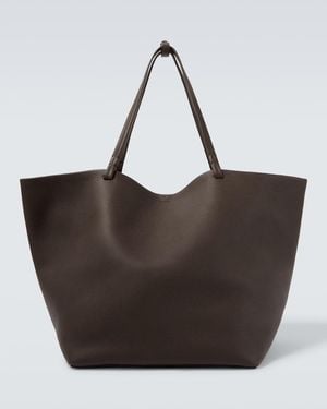 The Row Park Xl Leather Tote Bag - Black