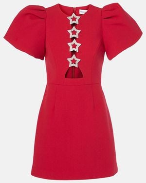Rebecca Vallance Akari Puff-Sleeve Minidress - Red