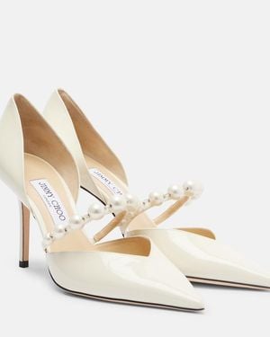 Jimmy Choo Aurelie Court Shoes With Crystal Embellishments - White
