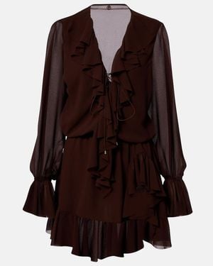 Bananhot Bellen Ruffled Minidress - Brown