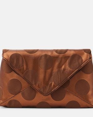 Dries Van Noten Polka-Dot Metallic Clutch - Brown
