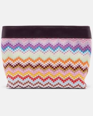 Missoni Clutch Large De Lame En Zigzag Con Piel - Azul