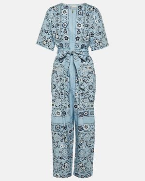 Tory Burch Mono De Algodon Estampado - Azul