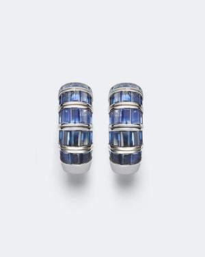 SHAY 18Kt Huggies With Sapphires - Blue