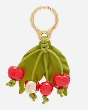 Loewe Paula's Ibiza Cherry Leather-Trimmed Charm - Green