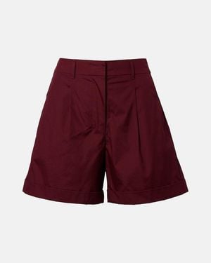 Max Mara Cotton Poplin Shorts - Red