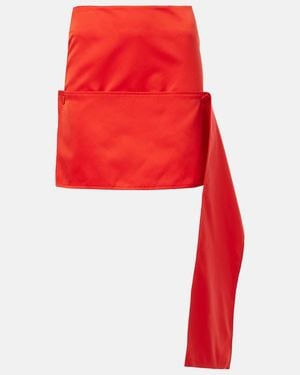 Plan C Satin Miniskirt - Red
