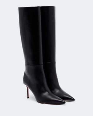 Aquazzura Harper Leather Knee-High Boots - Black