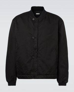 A.PRESSE Silk And Cotton Bomber Jacket - Black