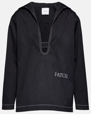 Patou Logo Cotton Top - Black