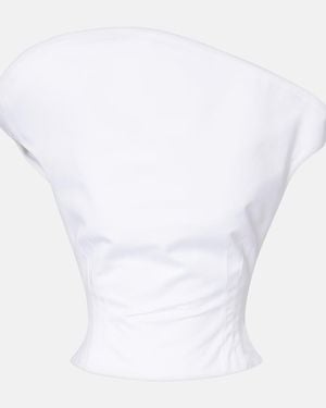 Magda Butrym Asymmetric Cotton Bustier Top - White
