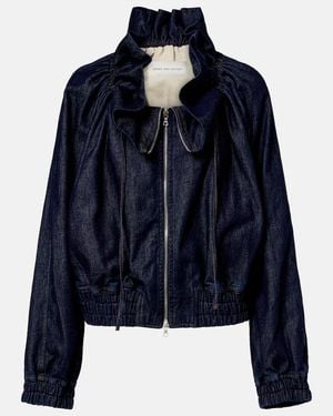 Dries Van Noten Denim Bomber Jacket - Blue
