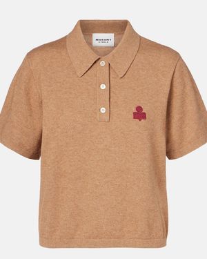 Isabel Marant Althea Cotton And Wool Polo Shirt - Brown