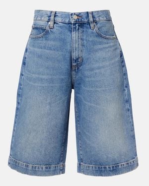 FRAME X Amelia Jort High-Rise Denim Shorts - Blue