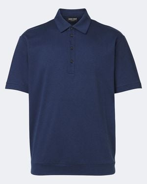 Giorgio Armani Cotton Polo Shirt - Blue