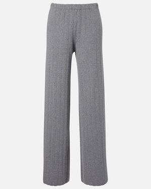 Lisa Yang Shannen Cotton And Cashmere Wide-Leg Pants - Gray