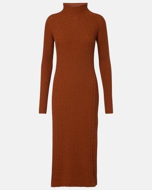 Max Mara Zelanda Wool-Blend Midi Dress - Brown