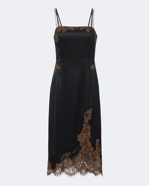 Dorothee Schumacher Slip-Kleid Aus Satin Mit Spitze - Schwarz