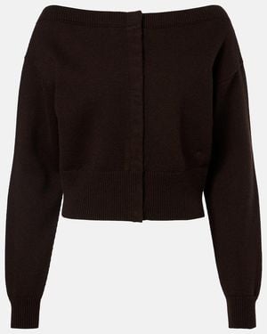 Tom Ford Off-Shoulder Cashmere Cardigan - Black