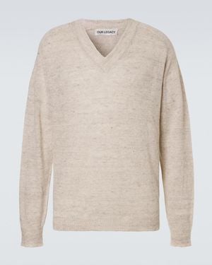 Our Legacy Rue Linen And Cotton Jumper - White