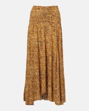 Isabel Marant Syana Printed Silk-Blend Maxi Skirt - Metallic