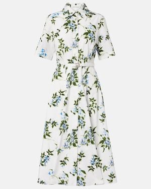 Emilia Wickstead Rubie Floral Cotton Poplin Shirt Dress - White