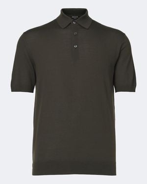 ZEGNA Wool Pique Polo Shirt - Green