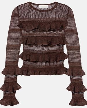 Zimmermann Hypnotic Ruffled Top - Brown