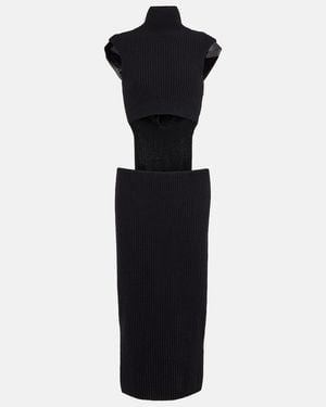 Sportmax Arabba Wool And Cashmere Midi Dress - Black