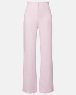 Faithfull the Brand Lulea Linen Wide-Leg Trousers - Pink