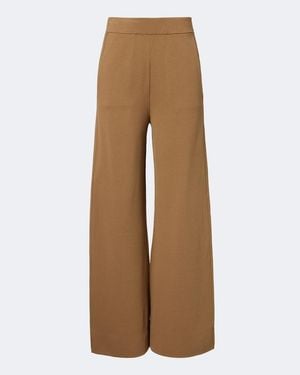 Max Mara Knitted Wide-Leg Trousers - Natural