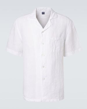 Fedeli Linen Bowling Shirt - White