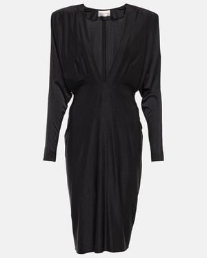 Alexandre Vauthier Satin Midi Dress - Black