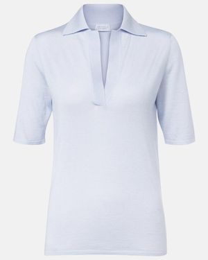 Gabriela Hearst Polohemd Casius Aus Kaschmir Und Seide - Blau